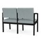 Lesro Lenox Steel 2 Seater with Center Arm, Ash (Blue) Seat, Ash Back, 43.5 W 24.5 L 32 H LS2103 - alternate 2